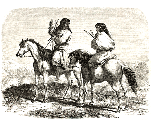 Comanche on horseback