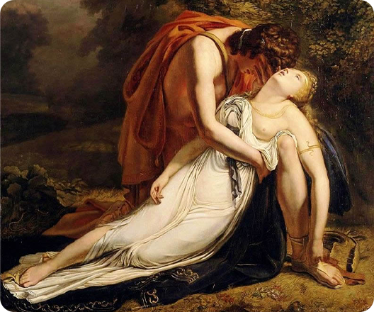 Orpheus mourns Eurydice