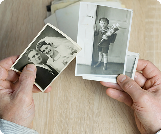 looking at old family photos