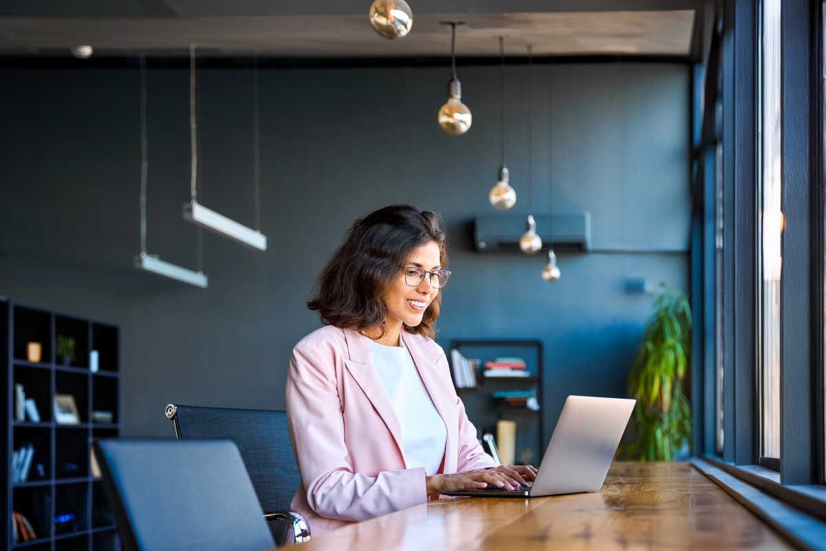 Woman on a laptop