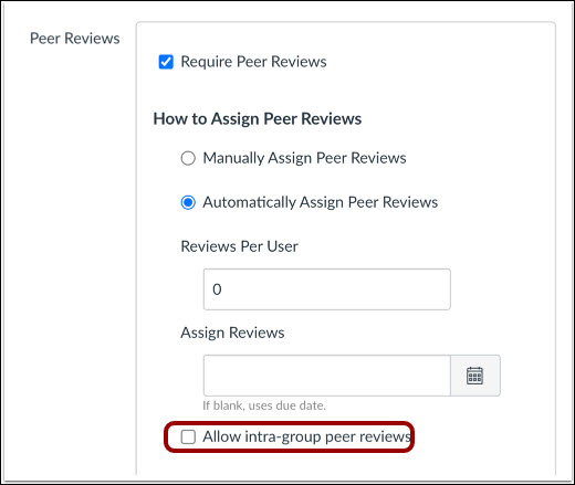 Intra-Group Peer Reviews