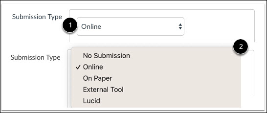 Select Submission Type