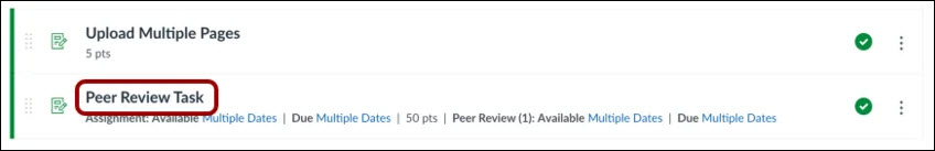 View Peer Review Assignment