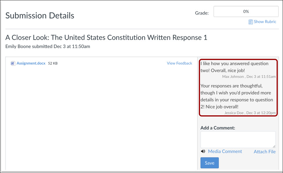 View Peer Review Comments