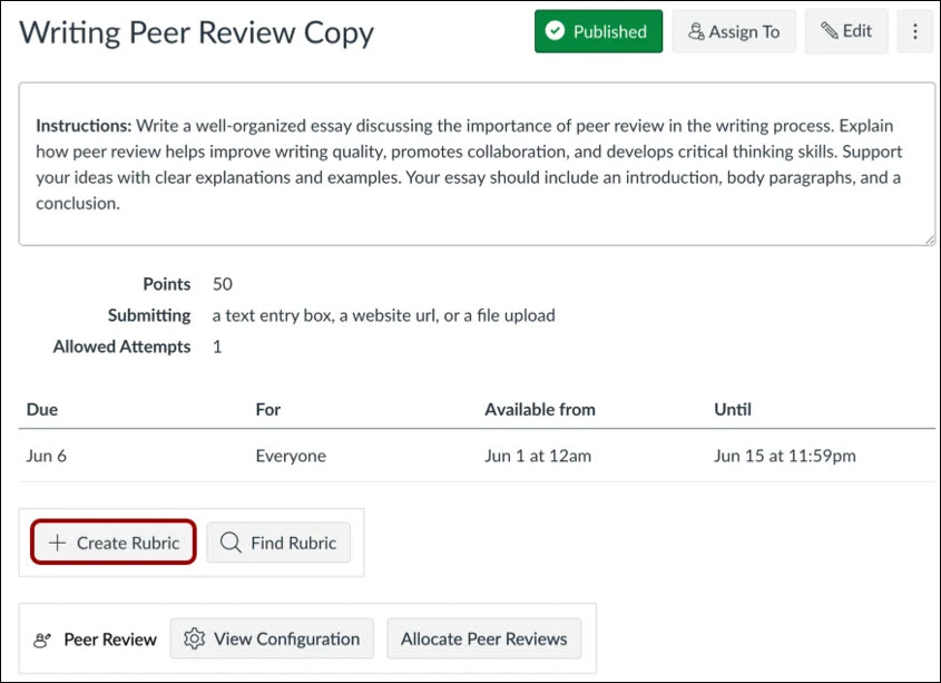 View Published Assignment