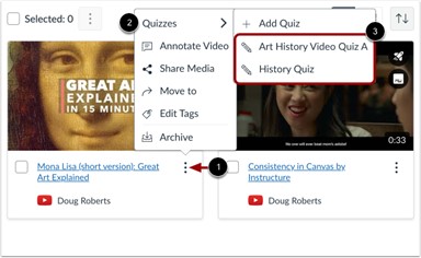 Locate Existing Quizzes