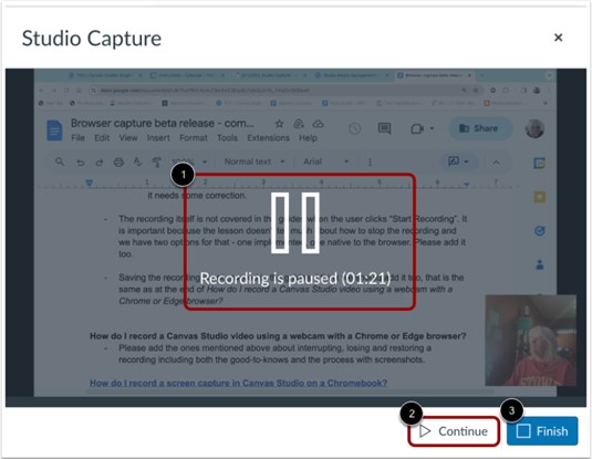 Resume or End Paused Recording