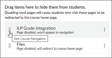 Display ILP Grade Integration tool in course navigation