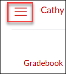 Graphic showing the "Hamburger" (3 horizontal lines) menu in the upper right corner of the page