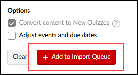 Image of + Add to Import Queue option.