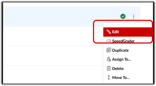 Edit Assignment button