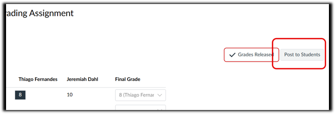 Post Grades button