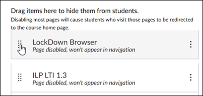 Image showing the LockDown Browser option in Navigation