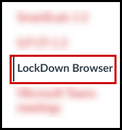 Image of the LockDown Browser course menu item