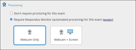 Image of the Require Respodus Monitor options