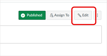 Image showing to select Edit to add Turnitin to an assignment.