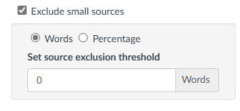 Image of the Exclude Small Sources option