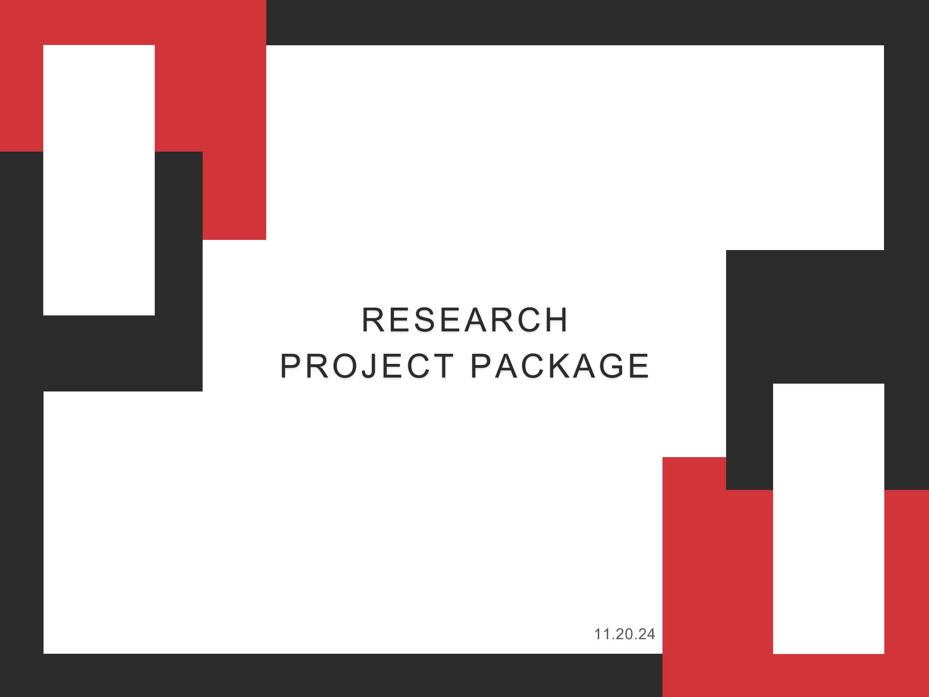 Texas Tech Research Project Package cover page