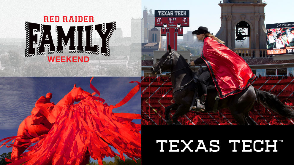 Image showing the logo for Red Raider Family Weekend and pictures of Texas Tech traditions.