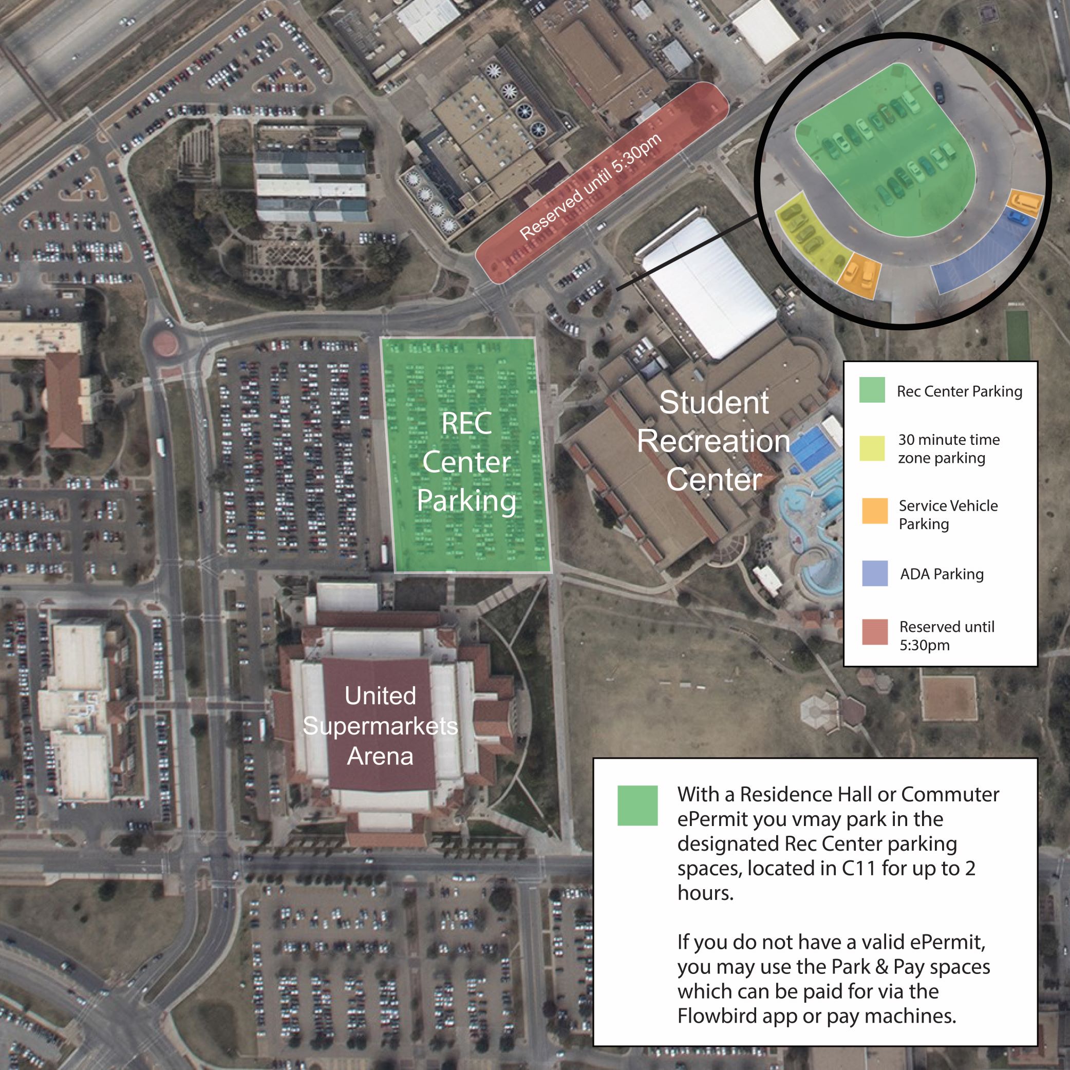 Rec Center Parking Map