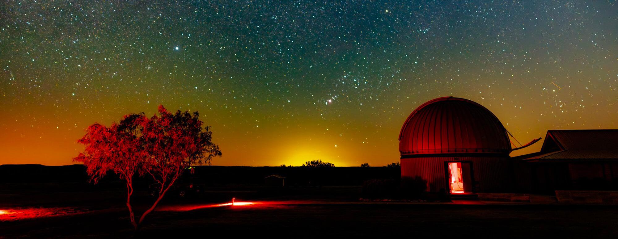 long exposure night photo at the three rivers observatory