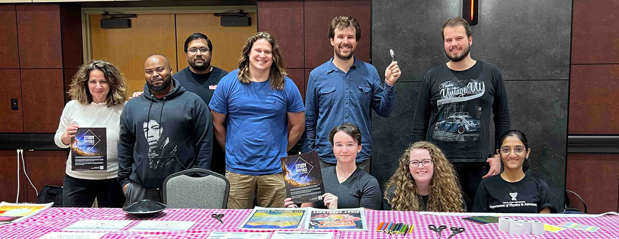 department of physics and astronomy students posing for a photo