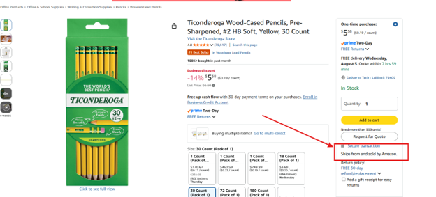 Ship from and sold by amazon