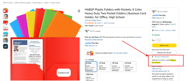 not solf by amazon example
