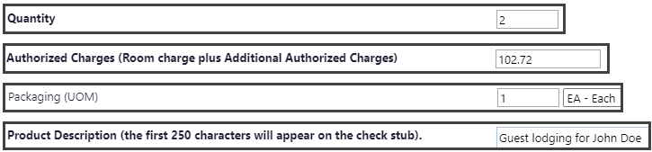 Filling out Guest Lodging form