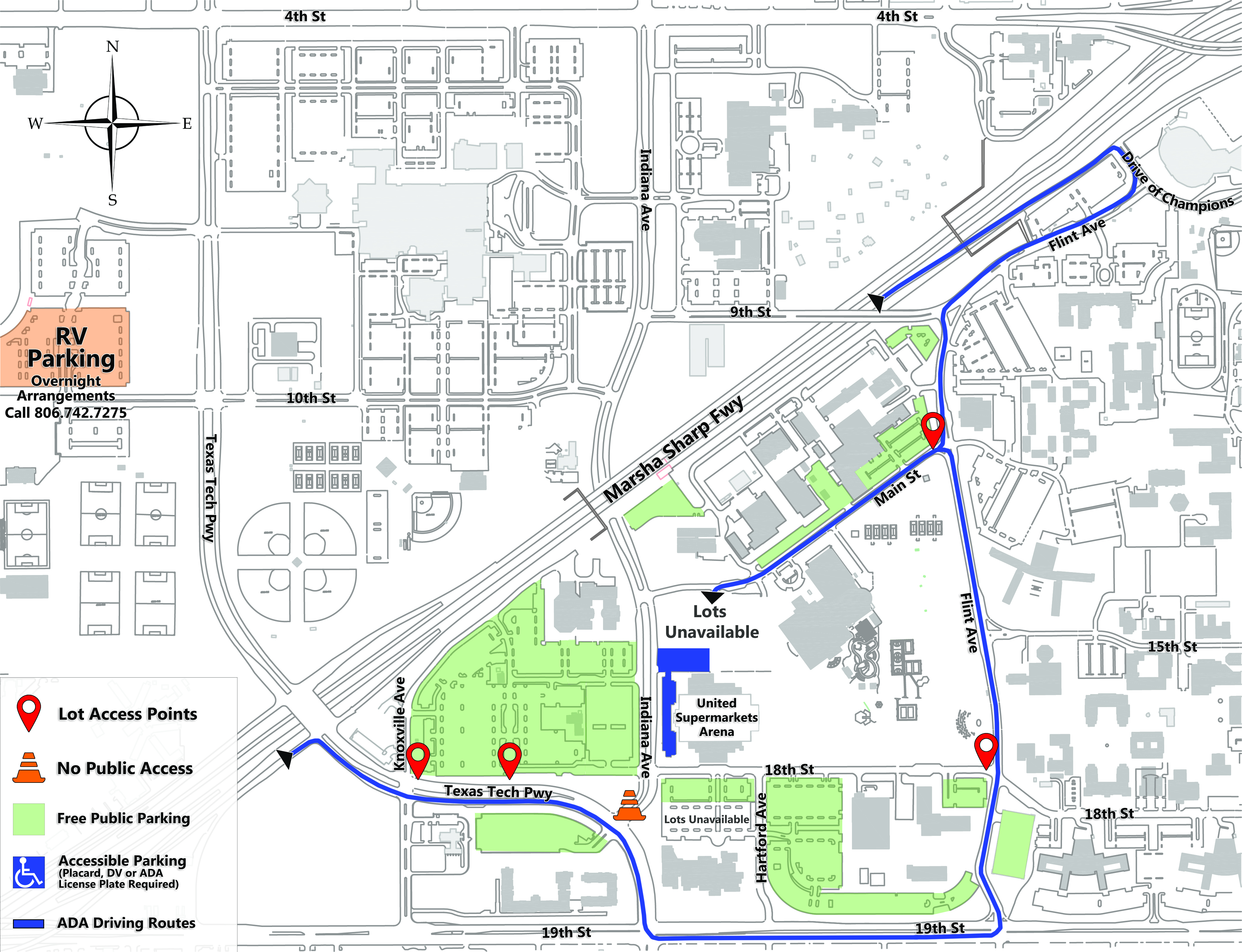 texas tech university campus map Parking Areas For Commencement Commencement Office Of The Provost Ttu texas tech university campus map