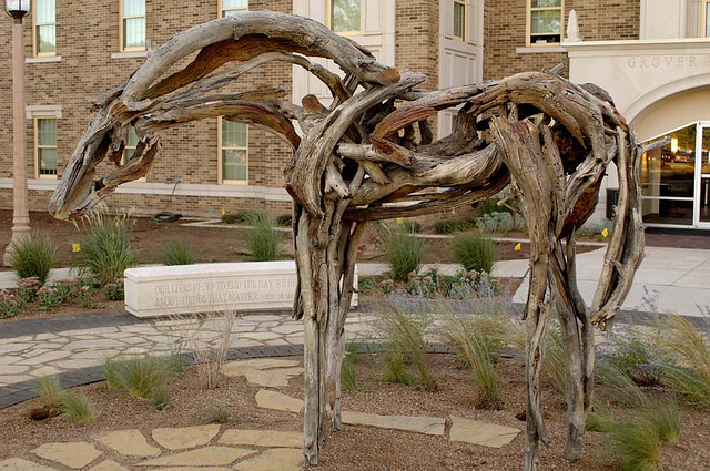 Public Art of Wooden Horse at Texas Tech University