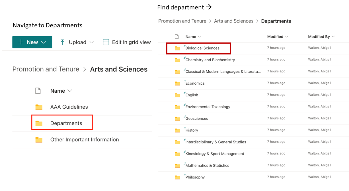 Find your department