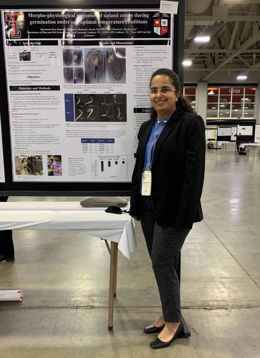 Harsimran Kaur-Kapoor presented “Morpho-Physiological Response of Cotton Varieties to Cold Stress on the Germination Stage” in the 5-minute rapid oral and poster competition