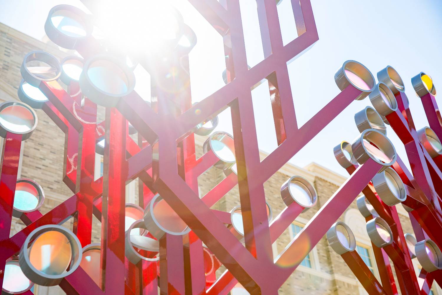 abstract red sculpture