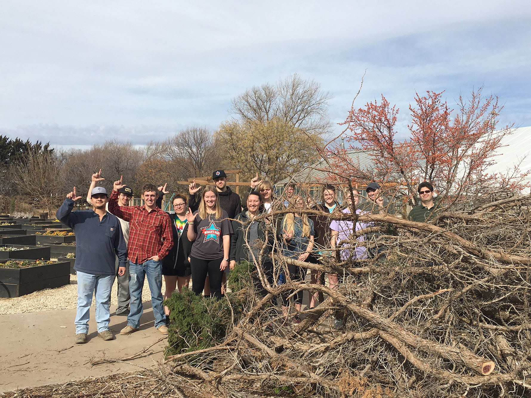 arboriculture class pruning at the greenhouse 