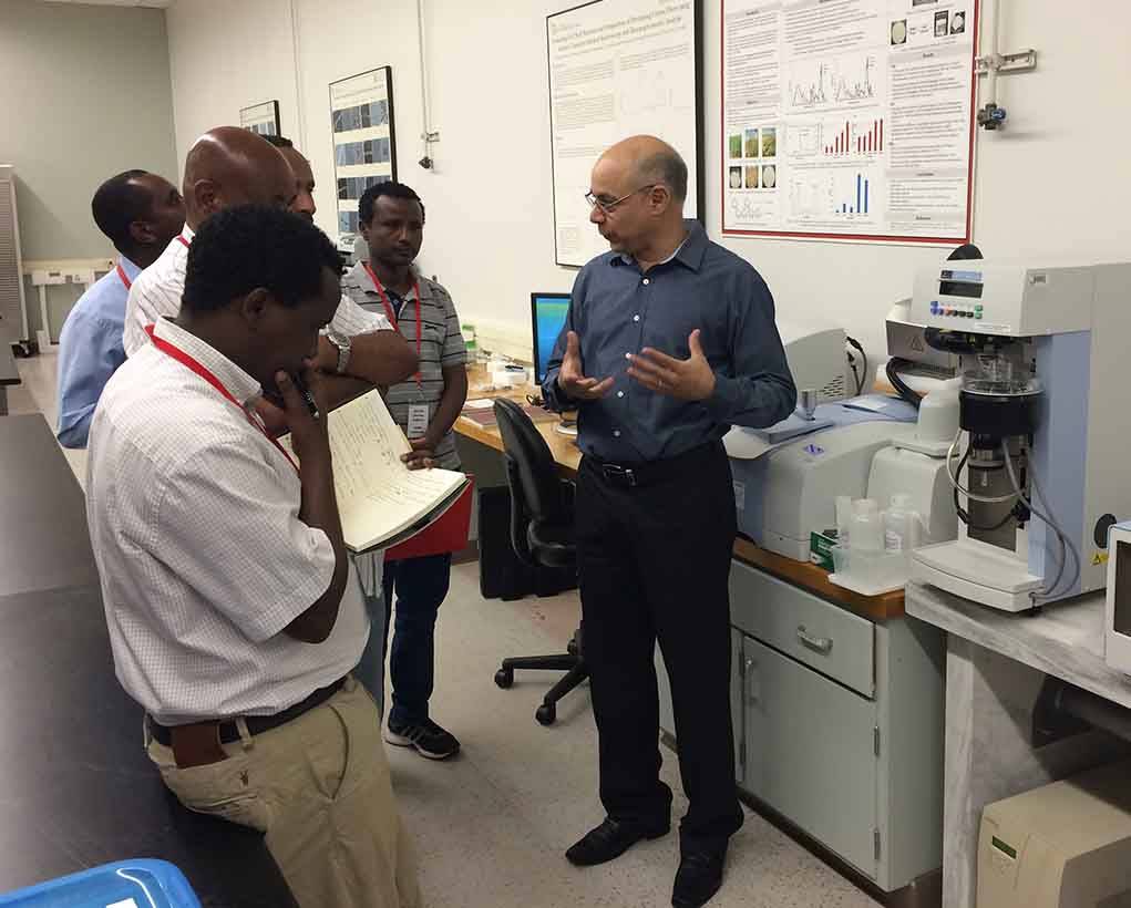 Noureddine Abidi leads a tour of FBRI 