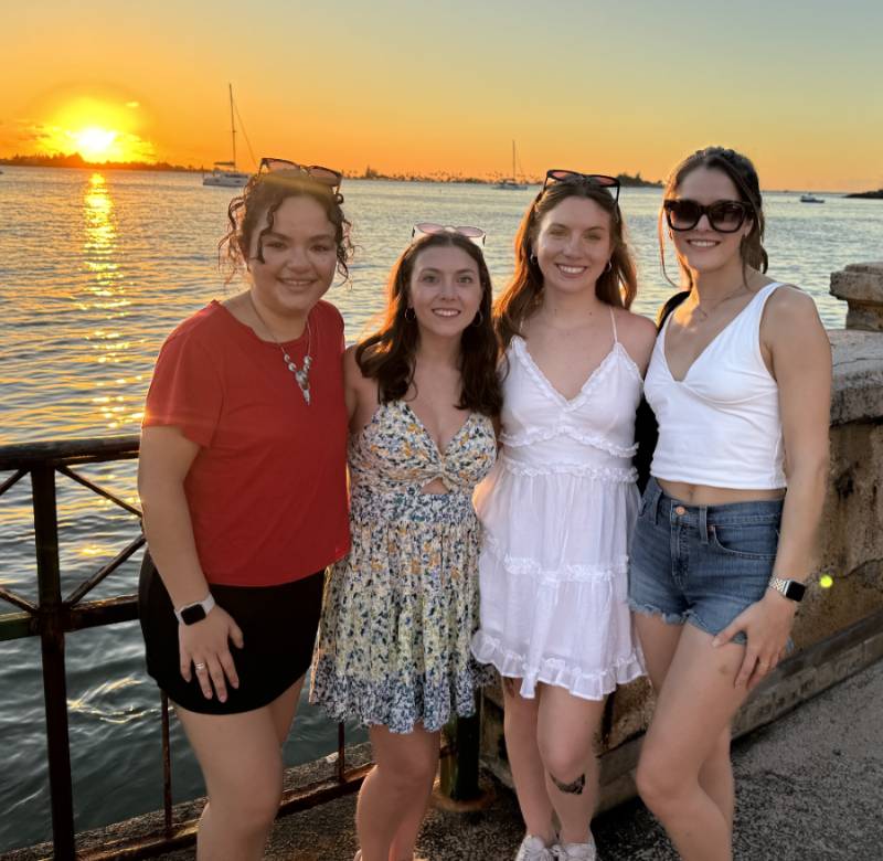 Graduate students in Puerto Rico at Sunset