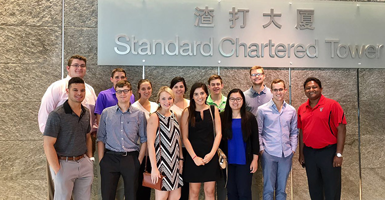 Group of Student on Standard Chartered Tower