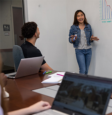 Student Girl Presenting in Front of Class