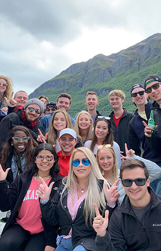 Group of students on a study travel