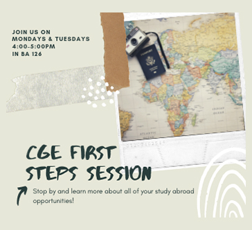 Center for Global Engagement: Study Abroad First Steps Session
