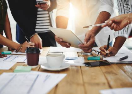 people collaborating - stock photo