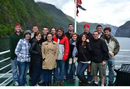 Students who participated in the 2012 Business in Norway study abroad trip.