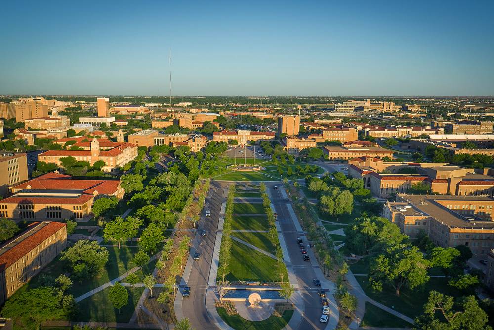 Texas Tech sky view of campus