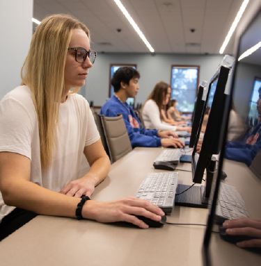 Students working in research lab