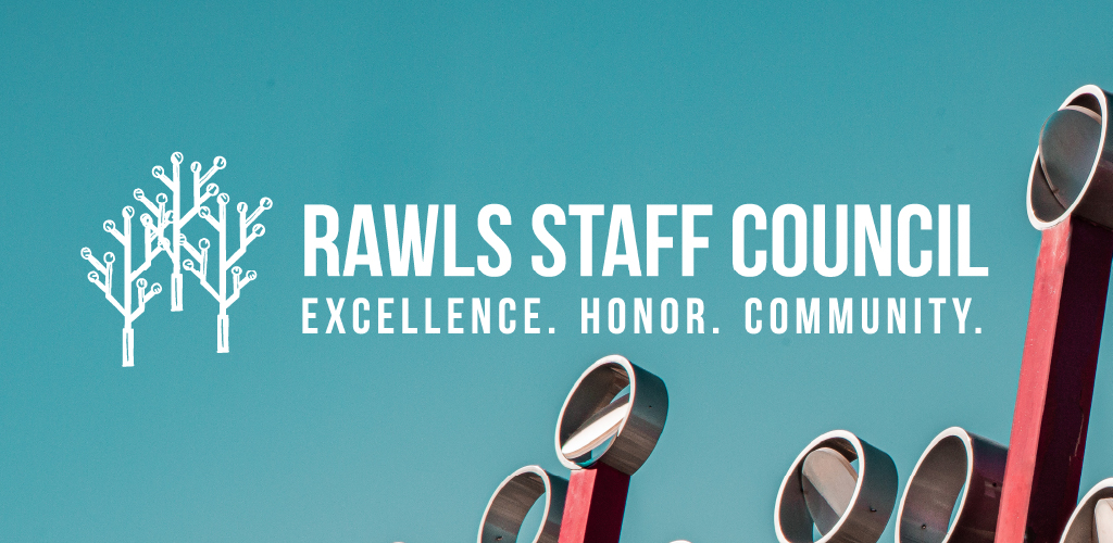 Rawls building facade and sculpture