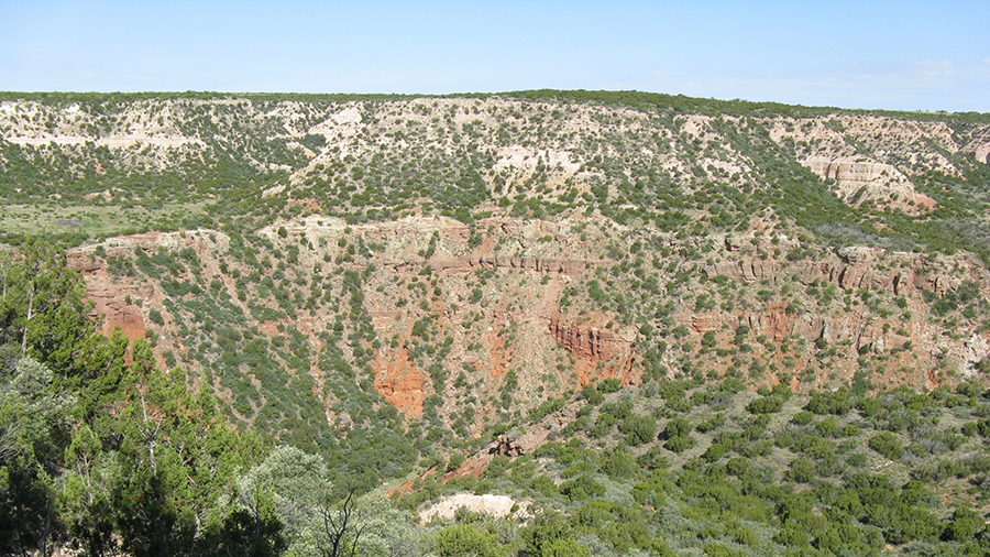 canyon with rocky crags, landscape