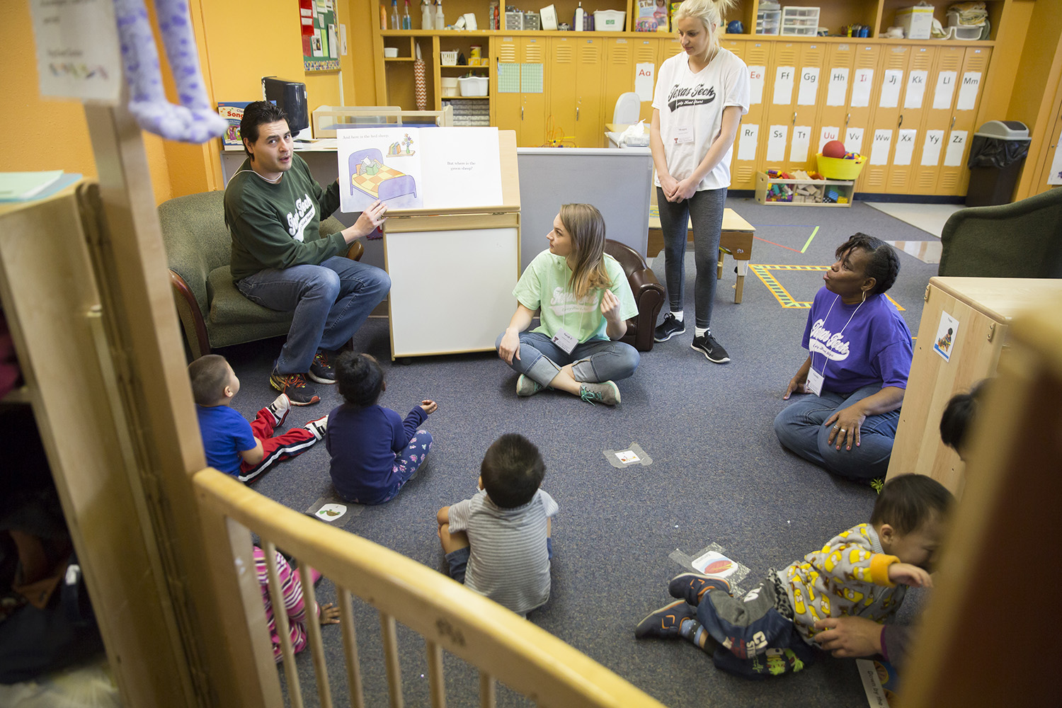 Teachers and children in the Early Head Start program participate in story time. Throughout the spring and summer, story time was conducted virtually to keep the children engaged and learning even while the center