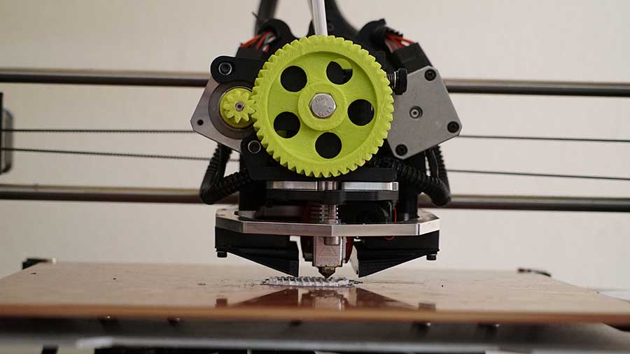 close up of 3d printer working