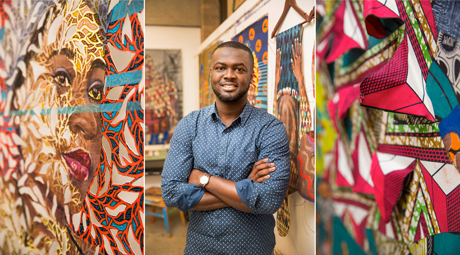 patrick quarm in front of his work